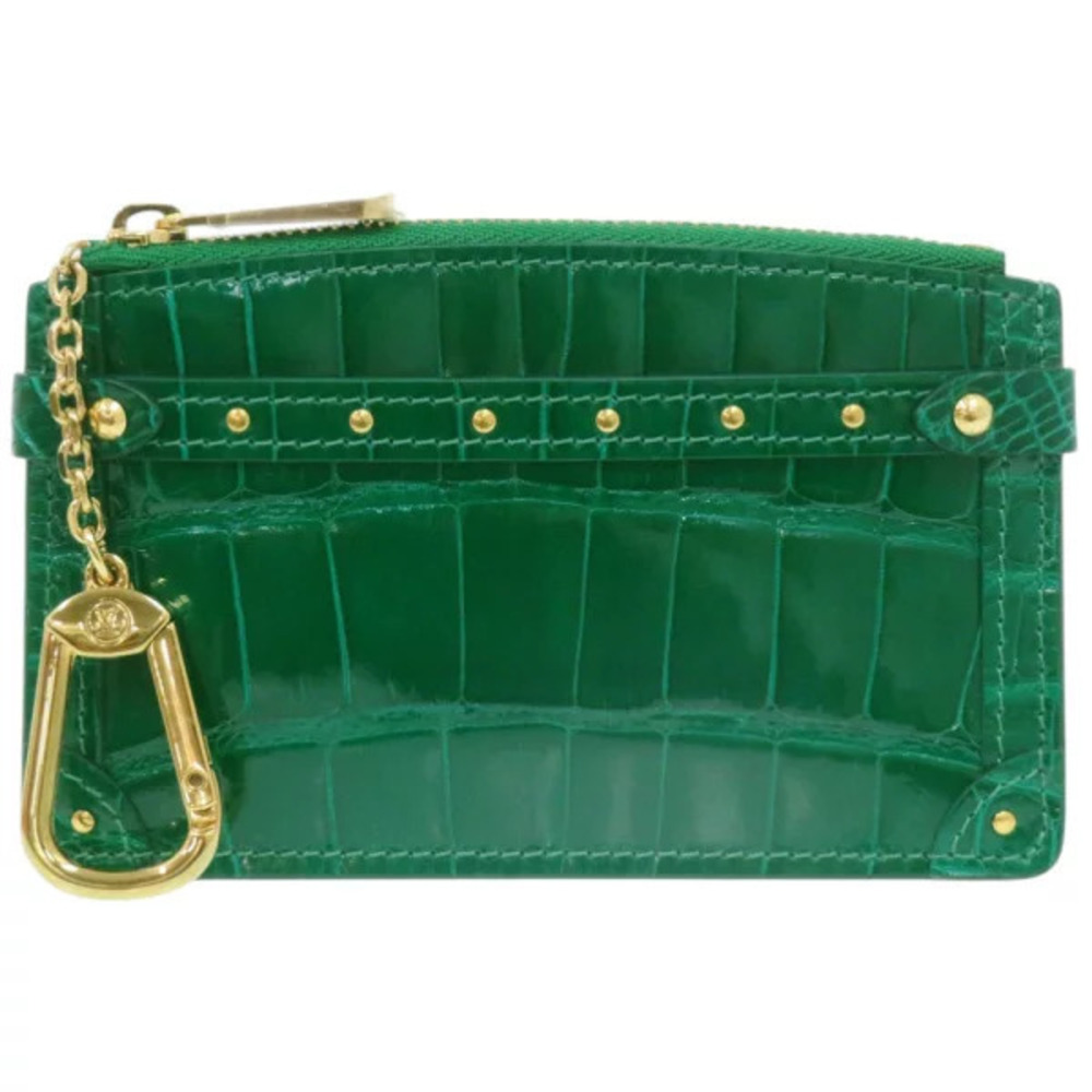 Louis Vuitton Pochette Crocodile Green coin case Wallet LV